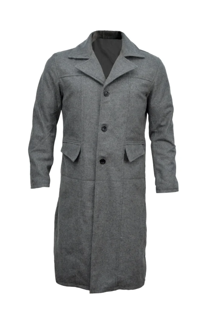 Bloodborne Game The Hunter Grey Wool Trench Coat for Mens - Image 1