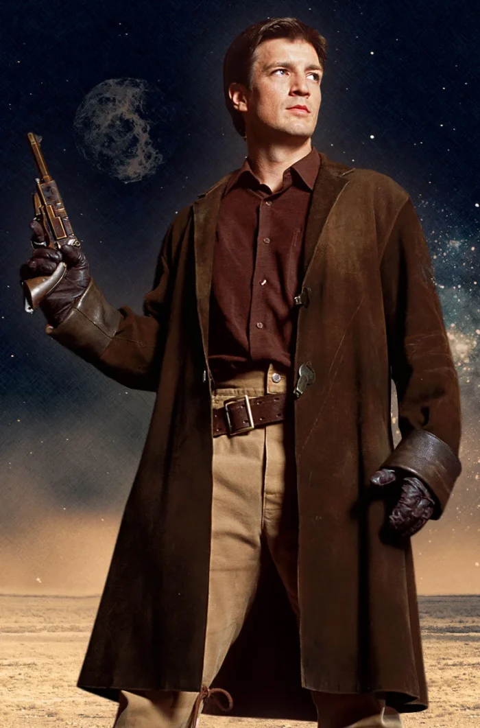 Firefly Malcolm Reynolds Suede Leather Trench Coat - Image 2