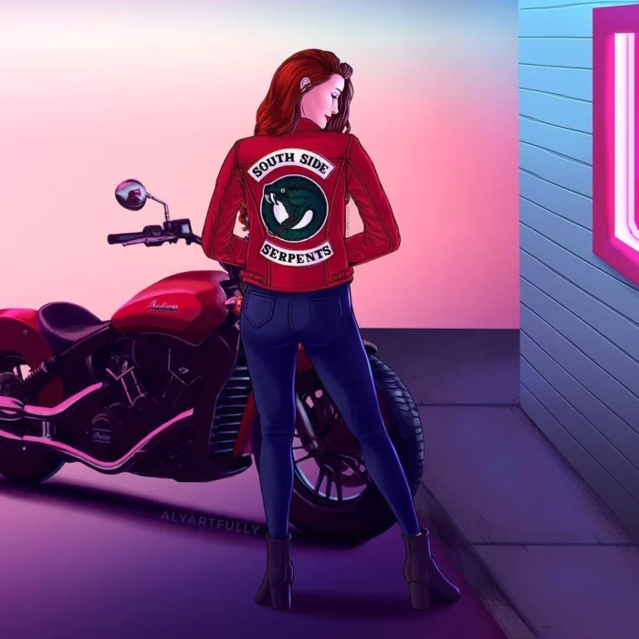 Serpents Women Jacket Cheryl Blossom Red Leather Jacket - Image 5