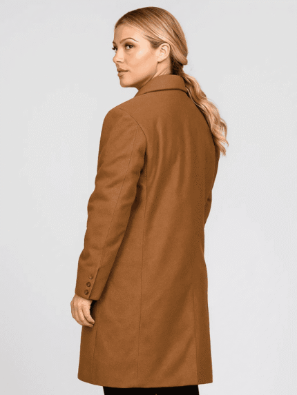 Women's Classic Khaki Wool Long Coat