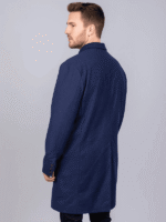 Men's Classic Blue Wool Long Coat