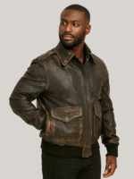 A2 Aviator Pilot Distressed Brown Leather Jacket