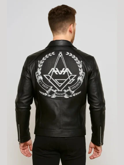 Men’s Love Black Leather Jacket