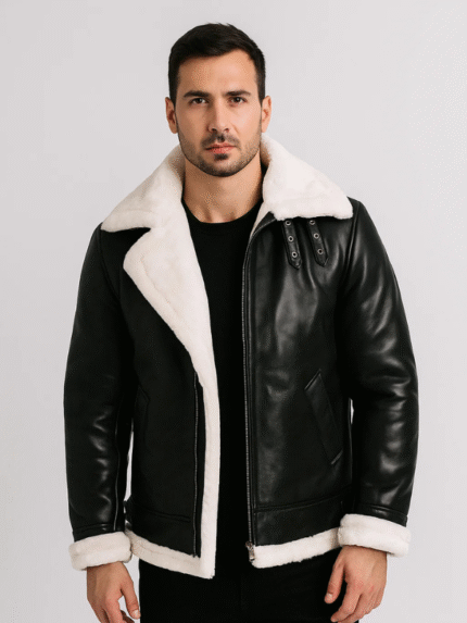 Black Francis B-3 Leather Bomber Jacket