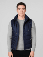 Fuston Blue Hooded Puffer Vest