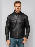Men's Black Biker Leather Jacket