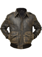 Distressed Brown Leather Jacket