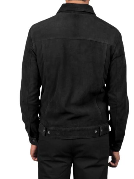 Stallon Black Suede Trucker Jacket
