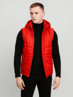 Fuston Red Hooded Puffer Vest