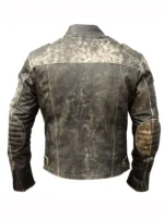 Men's Antique Black Distressed Biker Jacket