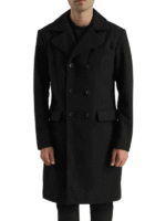 Classic Black Wool Long Coat