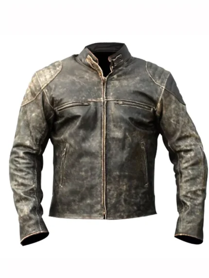Men's Black Distressed Retro Jacket