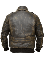 Aviator Pilot Distressed Leather Jacket