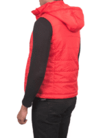 Blue/Red Hooded Puffer Vest For Men's