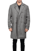 Classic Grey Wool Long Coat