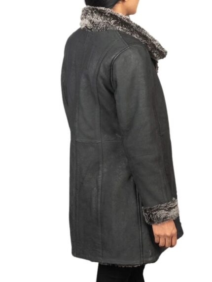 Shearling Black Leather Coat