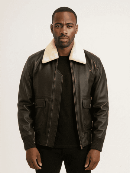 Jasperz Wear G-1 Black Bomber Leather Jacket