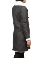 Black Double Breasted Shearling Coat