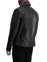 Black Leather Shearling Jacket