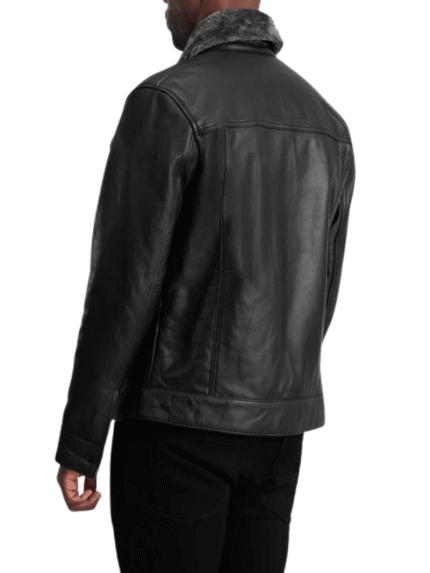 Black Leather Shearling Jacket