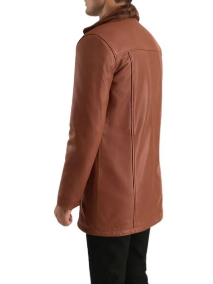 Brown Leather Fur Coat