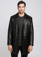 Men's Classmith Black Leather Coat