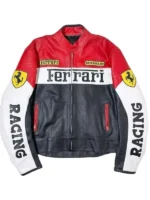 Men Vintage Leather Ferrari Jacket