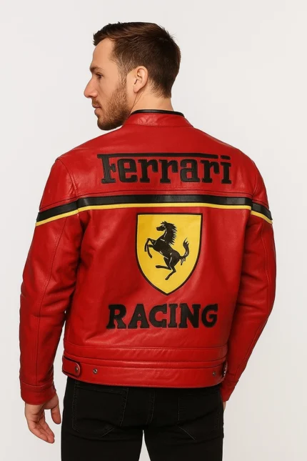 Ferrari Red Racing Leather Jacket