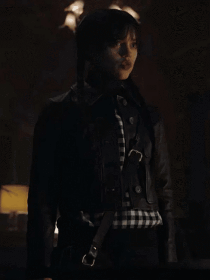 Jenna Ortega Wednesday Black Leather Jacket
