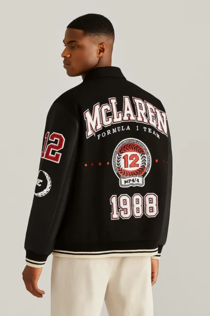 Mclaren Formula 1 Team 1988 Black Varsity Bomber Jacket