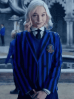 Emma Myers Wednesday Blue Blazer Coat