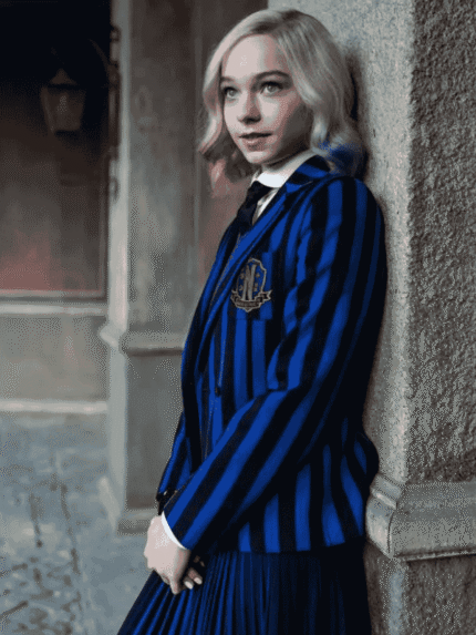 Emma Myers Blue Blazer Coat