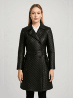 Sweet Susan Black Leather Trench Coat