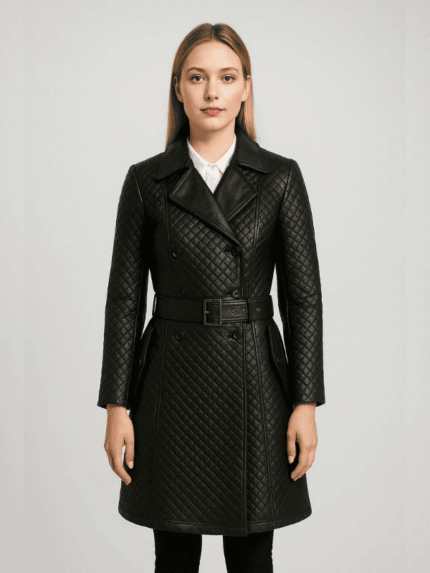 Sweet Susan Black Leather Trench Coat