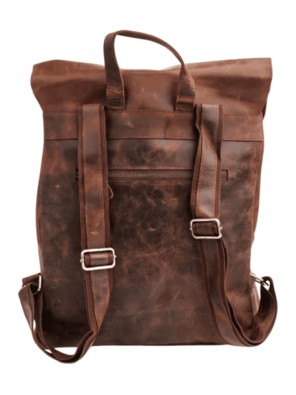  Brown Leather Vintage Backpack For Men's & Women's