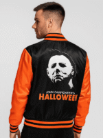 Real Leather Halloween Varsity Jacket For Men's