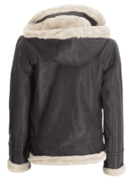 Women's Dark Brown Hooded Leather Jacket