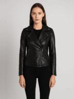 Women's Flashback Black Leather Biker Jacket