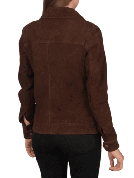 Women's Brown Oversized Suede Jacket