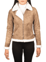 Women's B-3 Brown Leather Bomber Jacket