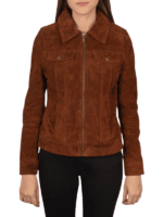 Women's Oversized Suede Trucker Jacket