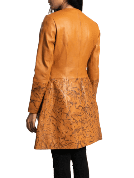 Tan Dye Leather Coat