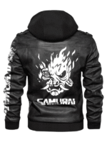 Black Samurai Cyberpunk Leather Jacket