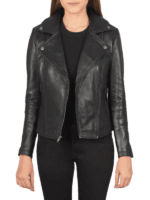 Flashback Black Leather Biker Jacket
