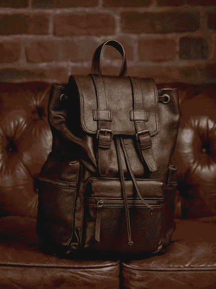 Chestnut Leather Backpack Travel Laptop Office Bag