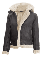 Women's Dark Brown Shearling Leather Jacket