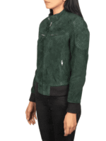 Women's Oversized Suede Bomber Jacket