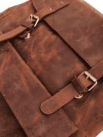  Brown Real Leather Vintage Backpack