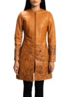 Women's Tan Leather Coat