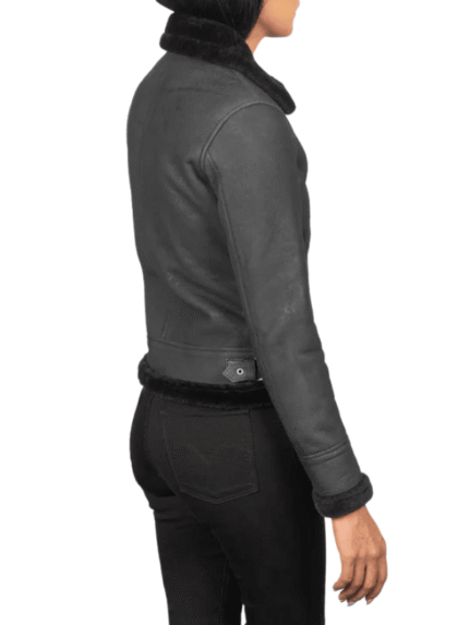 B-3 Black Leather Bomber Jacket